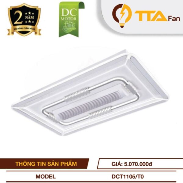 Quạt Đèn Ốp Trần Chữ Nhật DCT1105/T0
